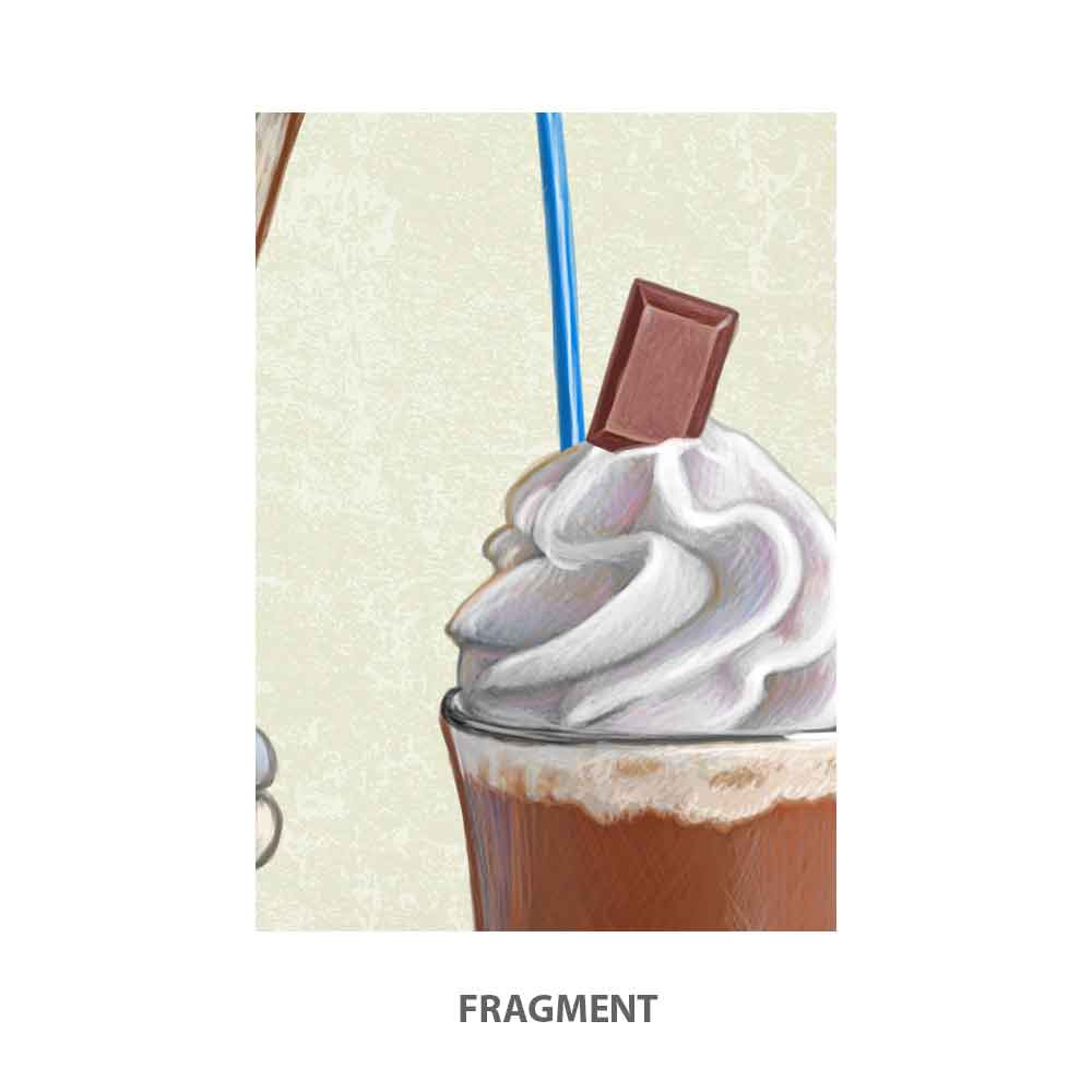 Winter Giraffe and Hot Chocolate Art Print S&G Studio fragment