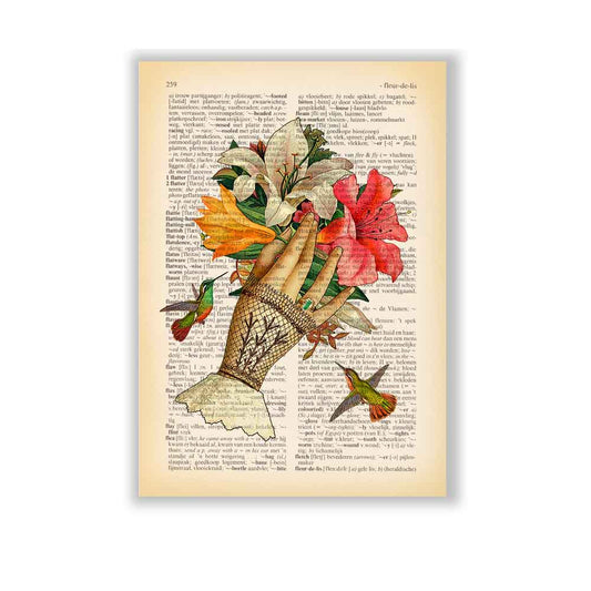 Hand with lilies art print S&G Studio