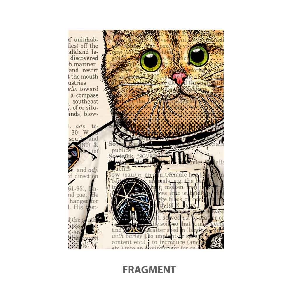 Cat astronaut art print S&G Studio fragment