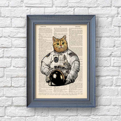 Cat astronaut art print S&G Studio