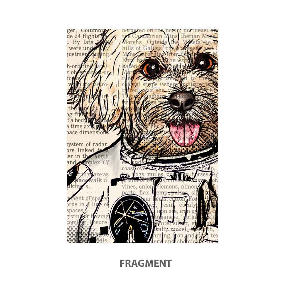 Dog astronaut art print S&G Studio fragment