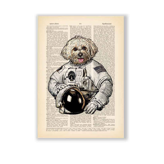 Dog astronaut art print S&G Studio