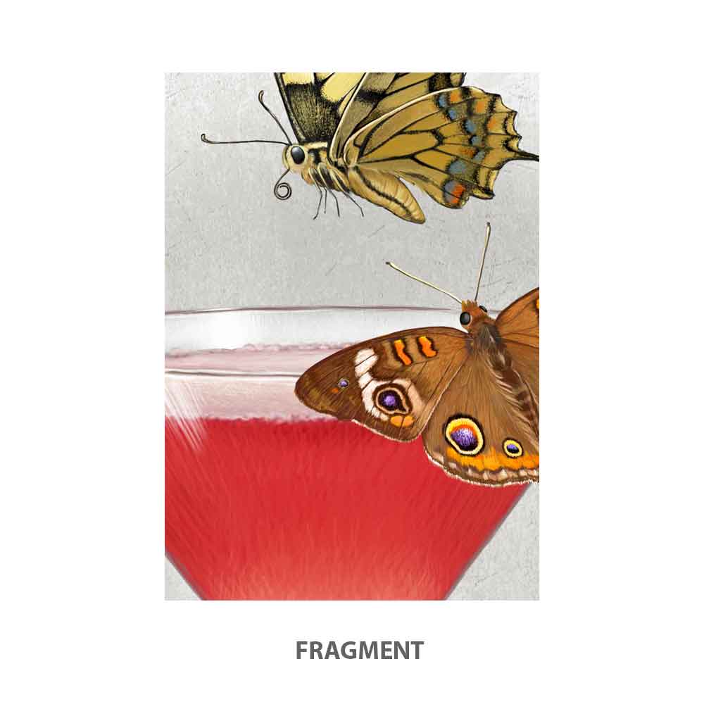 Cosmopolitan and Butterflies Art Print S&G Studio fragment