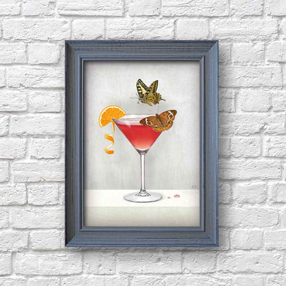 Cosmopolitan and Butterflies Art Print S&G Studio