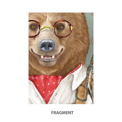 Grizzly bear with beer art poster S&G Studio fragment