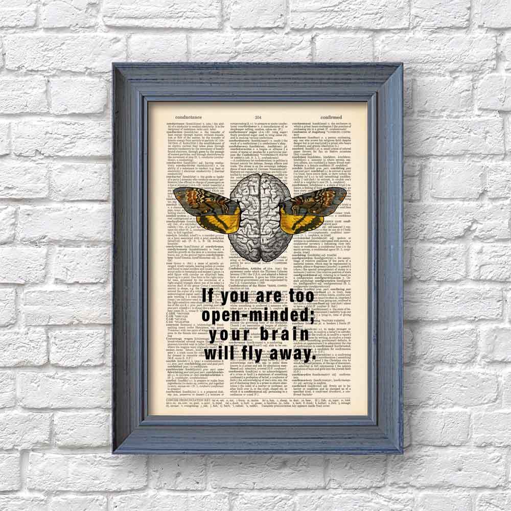 Brain with sign art print S&G Studio