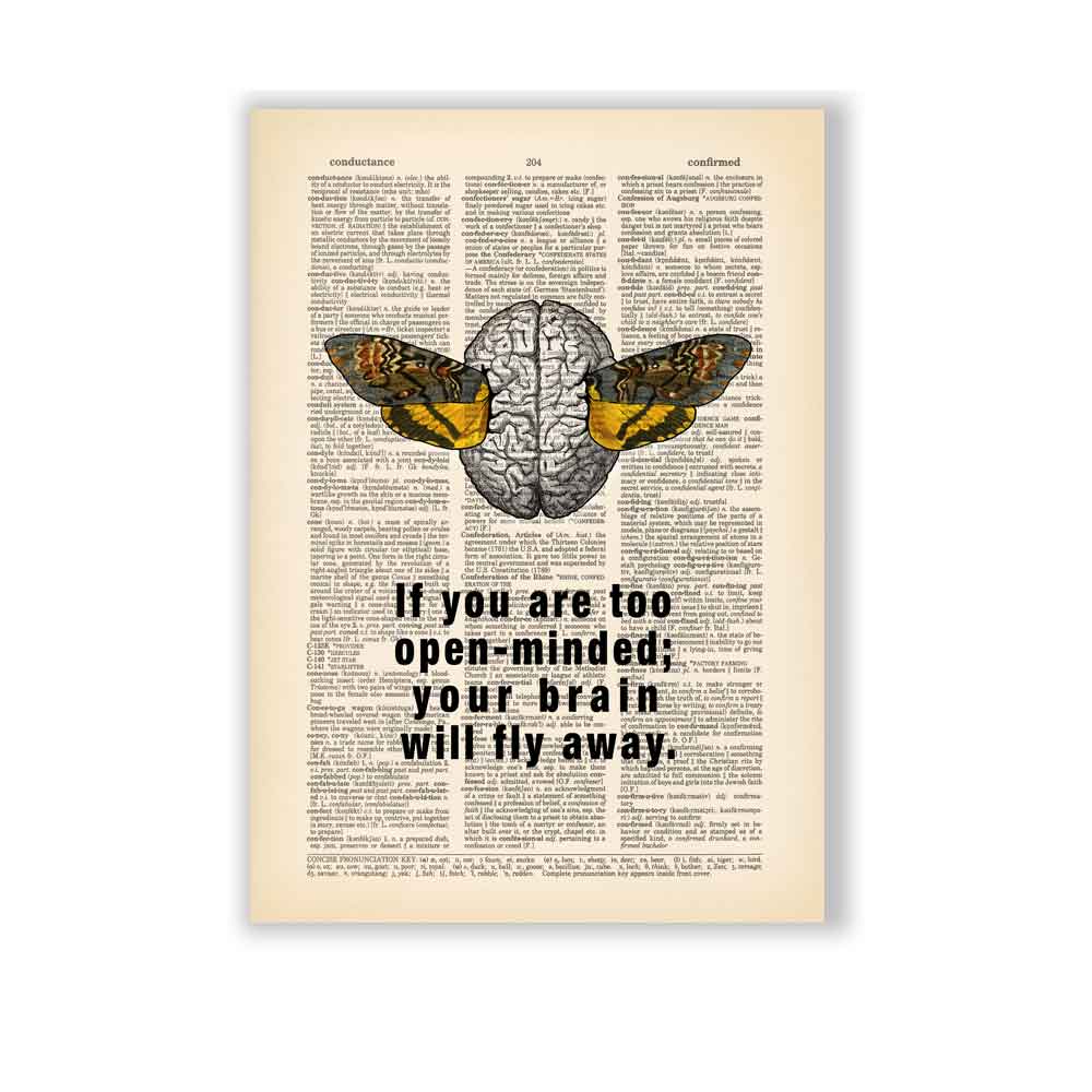 Brain with sign art print S&G Studio