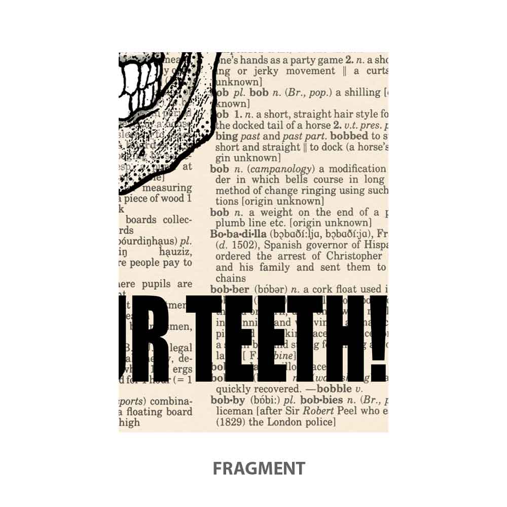 Skull with sign "Brush your teeth!" art print S&G Studio fragment