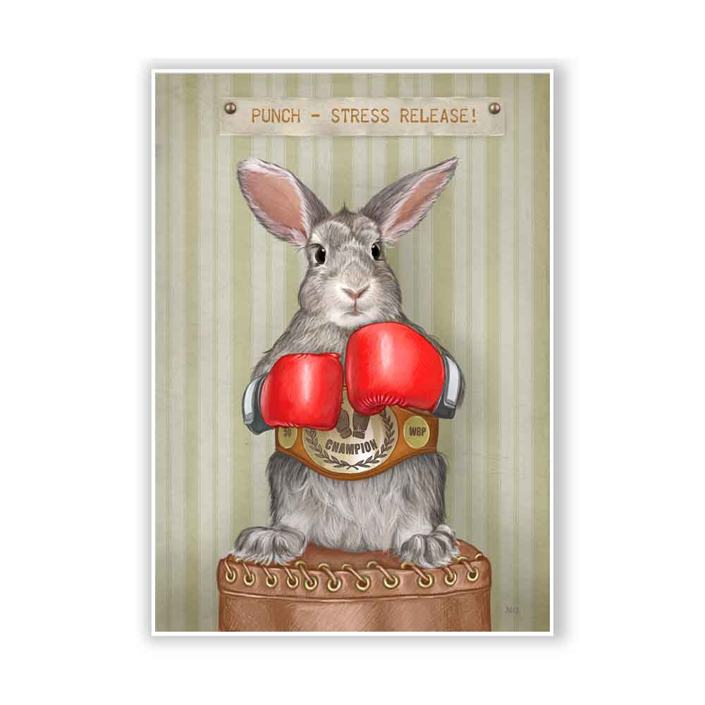 Rabbit Boxer Art Print S&G Studio