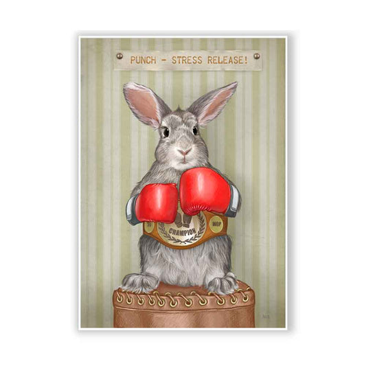 Rabbit Boxer Art Print S&G Studio