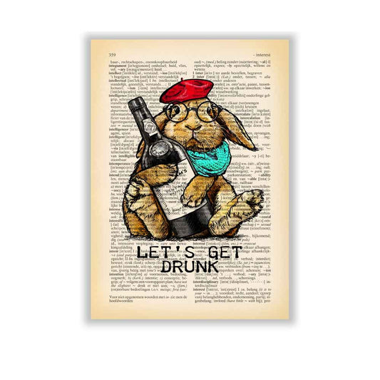 Rabbit with a Bottle art print S&G Studio