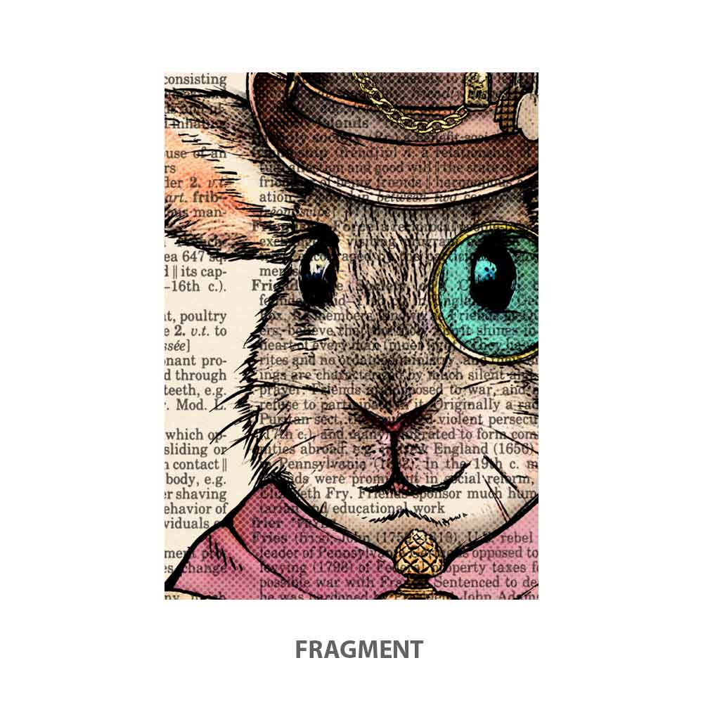 Rabbit with teapot art print S&G Studio fragment