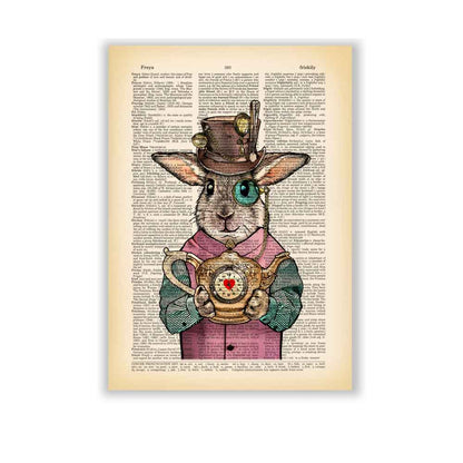 Rabbit with teapot art print S&G Studio