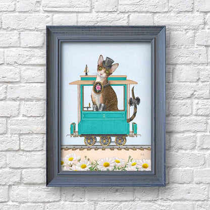 Devon Rex cat poster S&G Studio