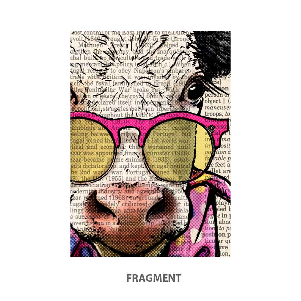 Cow with a glasses art print.