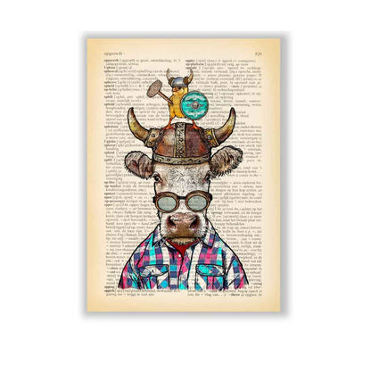 Bull and Chicken art print S&G Studio