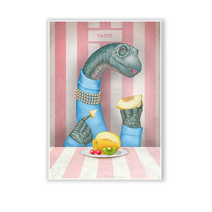 Brontosaurus with a melon art print S&G Studio