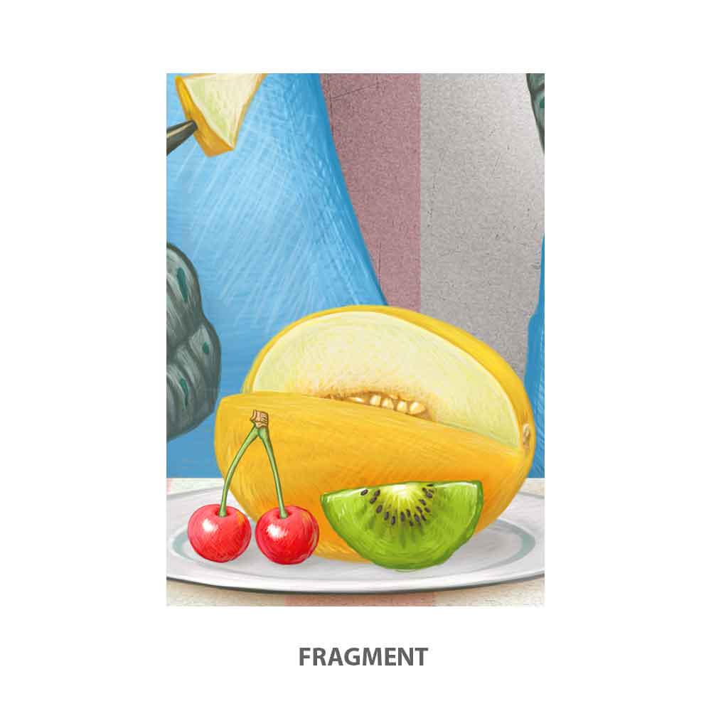 Brontosaurus with a melon art print S&G Studio fragment