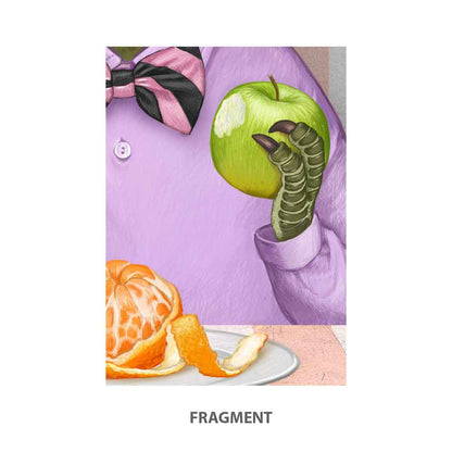 T Rex en Fruit Vegetarische Kunstprint