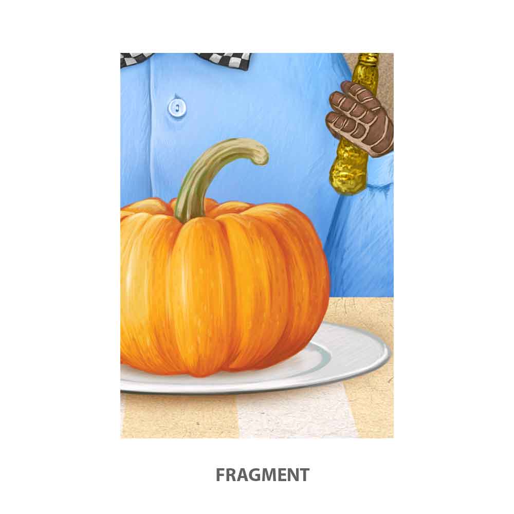 Pterodactyl with Pumpkin Art Print S&G Studio fragment