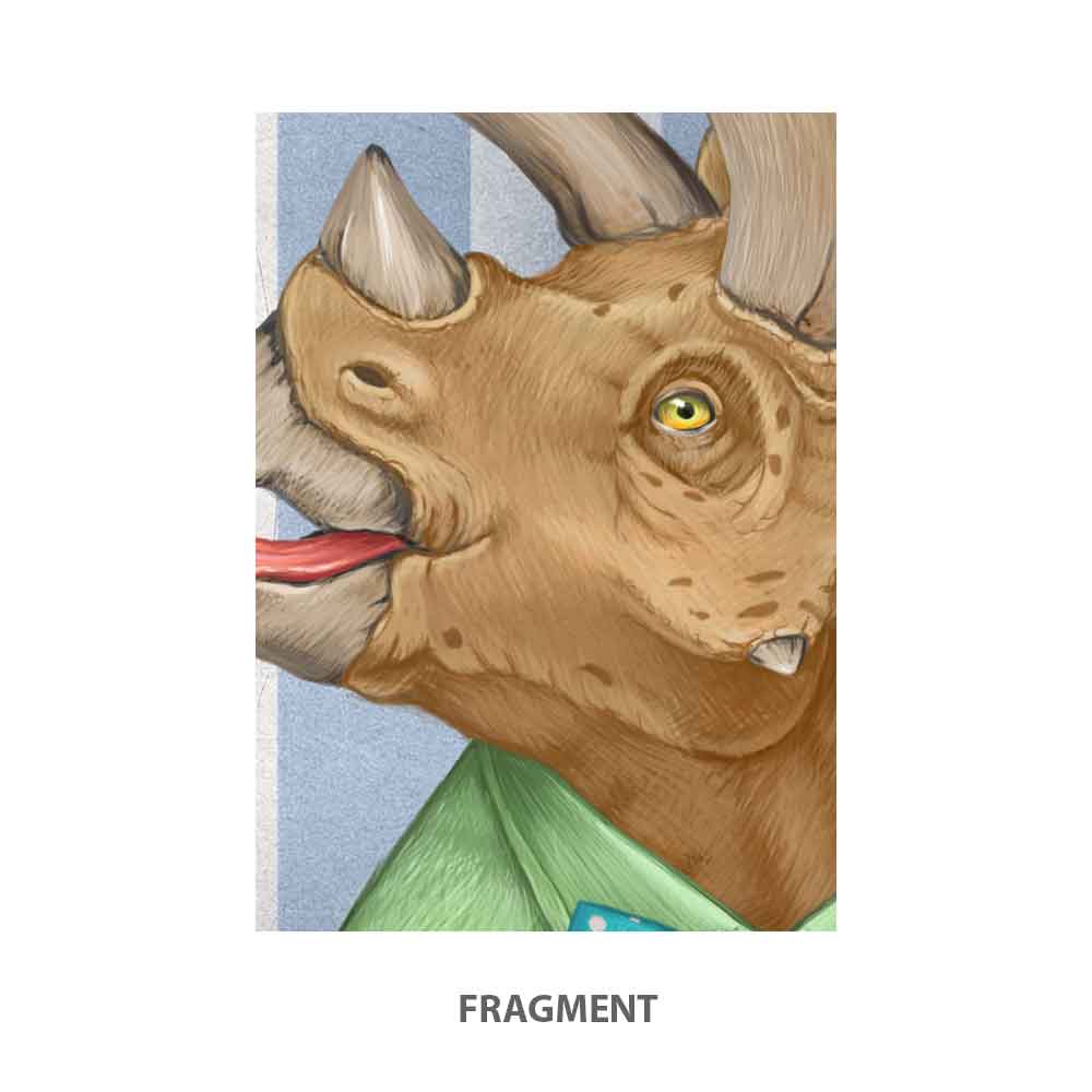 Triceratops with Watermelon Art Print S&G Studio fragment