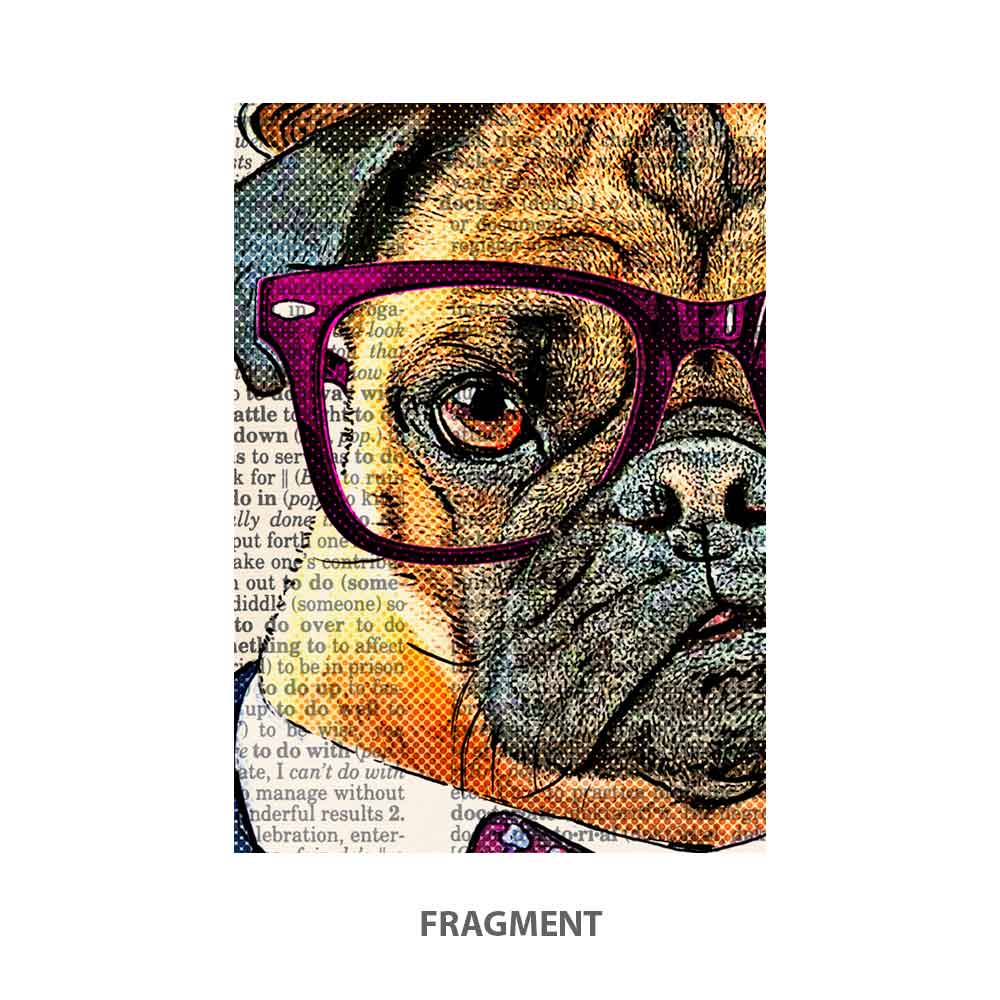 Pug in suit and hat art poster S&G Studio fragment