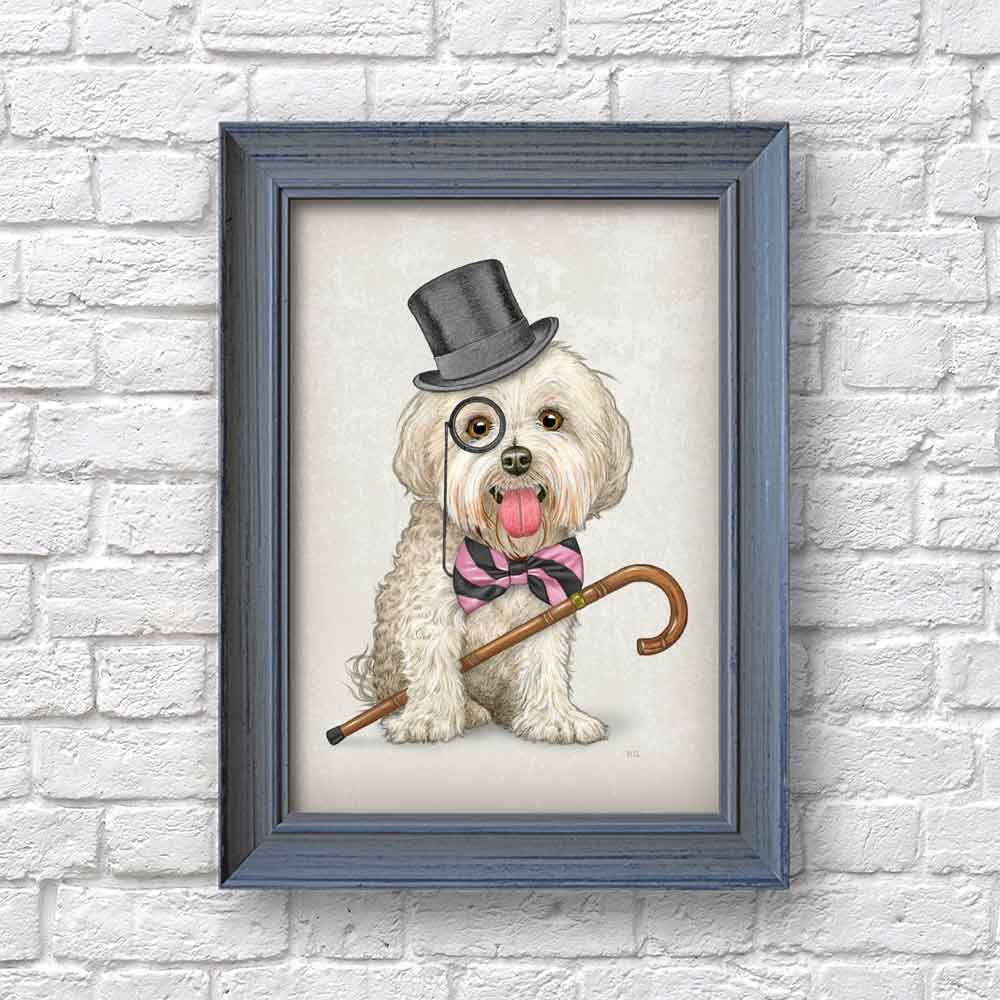 Maltese Dog Dr Watson art print S&G Studio