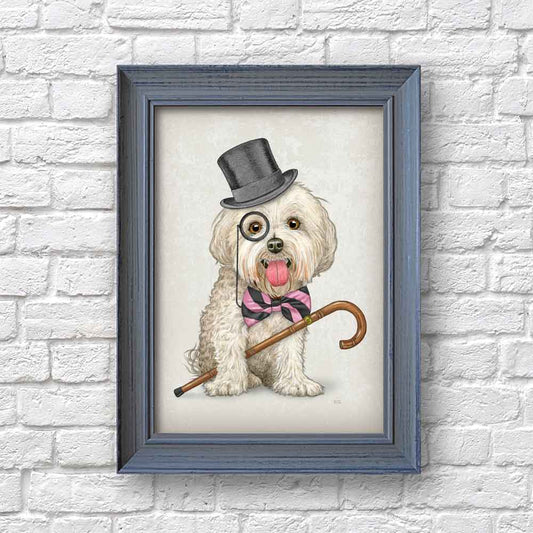 Maltese Dog Dr Watson art print S&G Studio