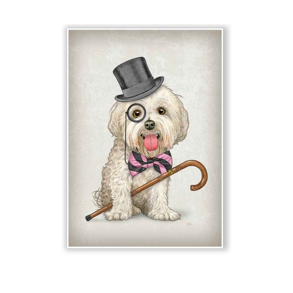 Maltese Dog Dr Watson art print S&G Studio