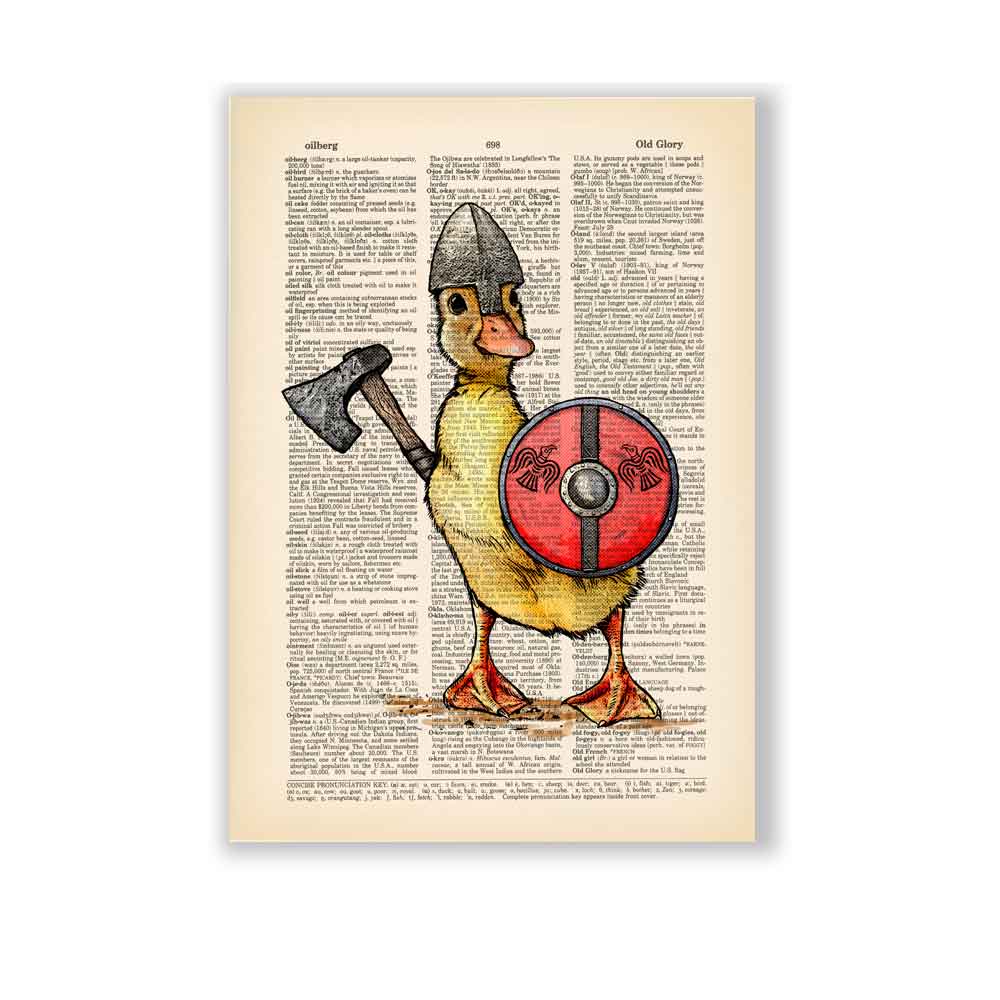 Little Duck viking art print S&G Studio