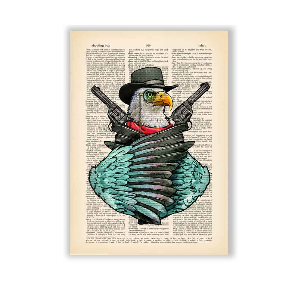 Bald Eagle with guns art print S&G Studio