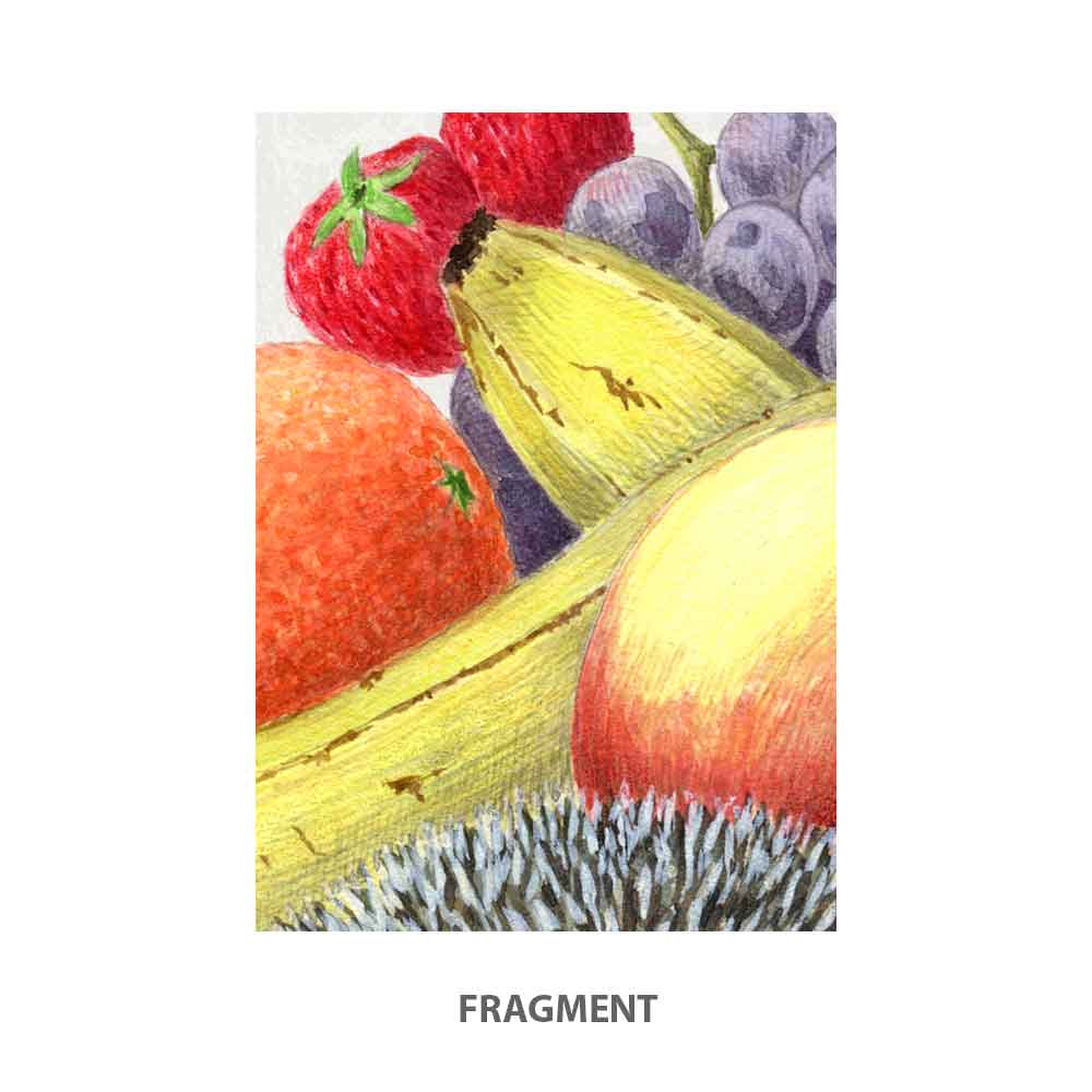 Hedgehog with fruits Art Print S&G Studio fragment