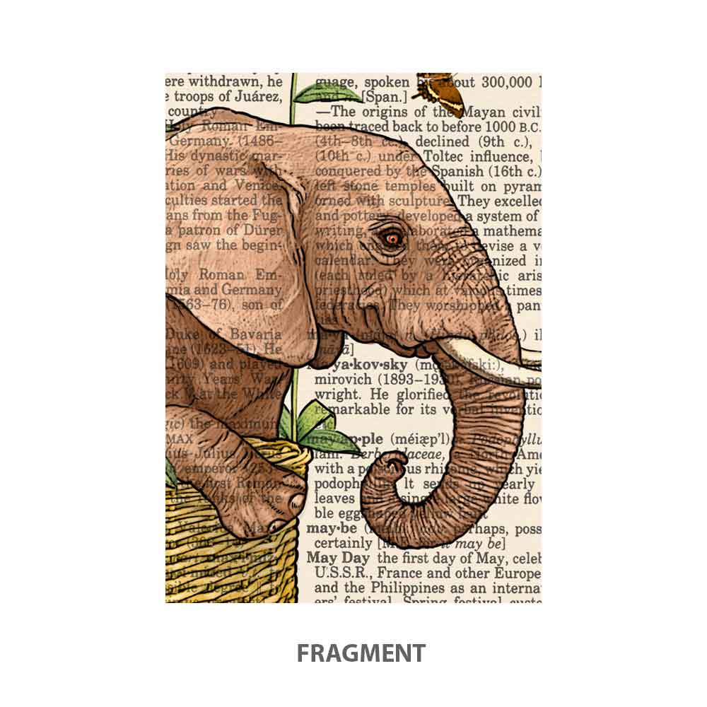 Elephant and hot air balloon art print S&G Studio fragment