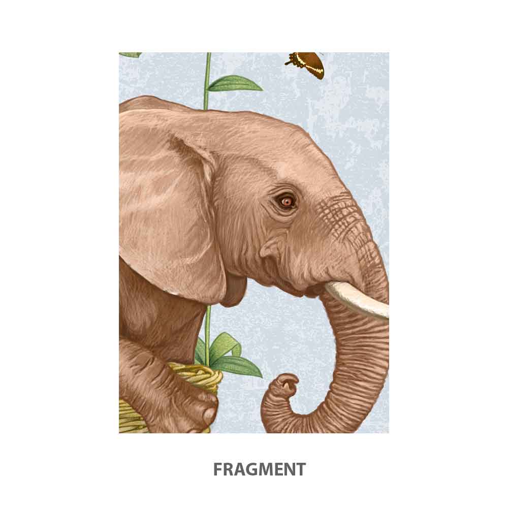 Elephant and Butterflies Art Print S&G Studio fragment