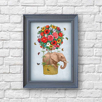 Elephant and Butterflies Art Print S&G Studio