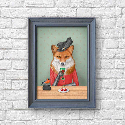 Cherry for Lady Fox framed illustration of S&G Studio