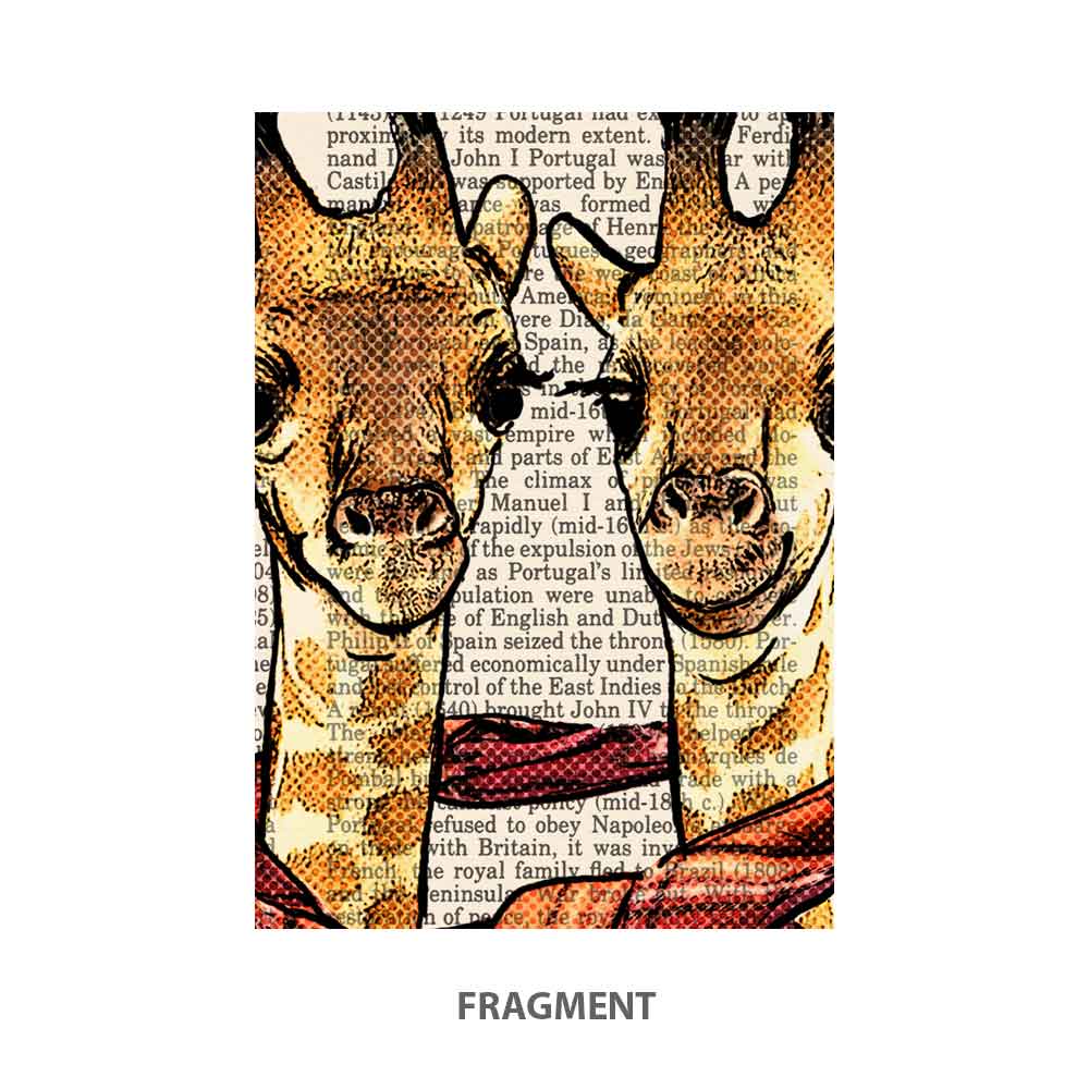 Giraffes with a scarf art print S&G Studio fragment