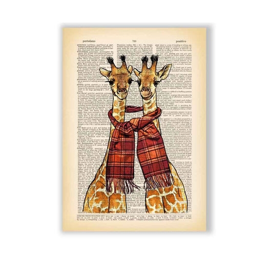 Giraffes with a scarf art print S&G Studio