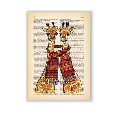 Giraffes with a scarf art print S&G Studio