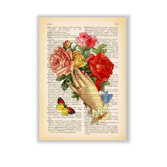 Hand with flowers art print S&G Studio