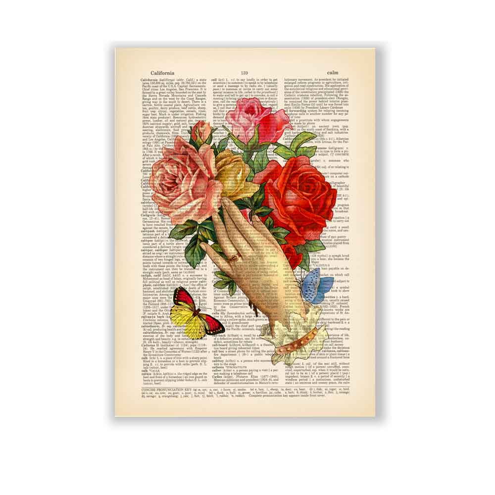 Hand with flowers art print S&G Studio