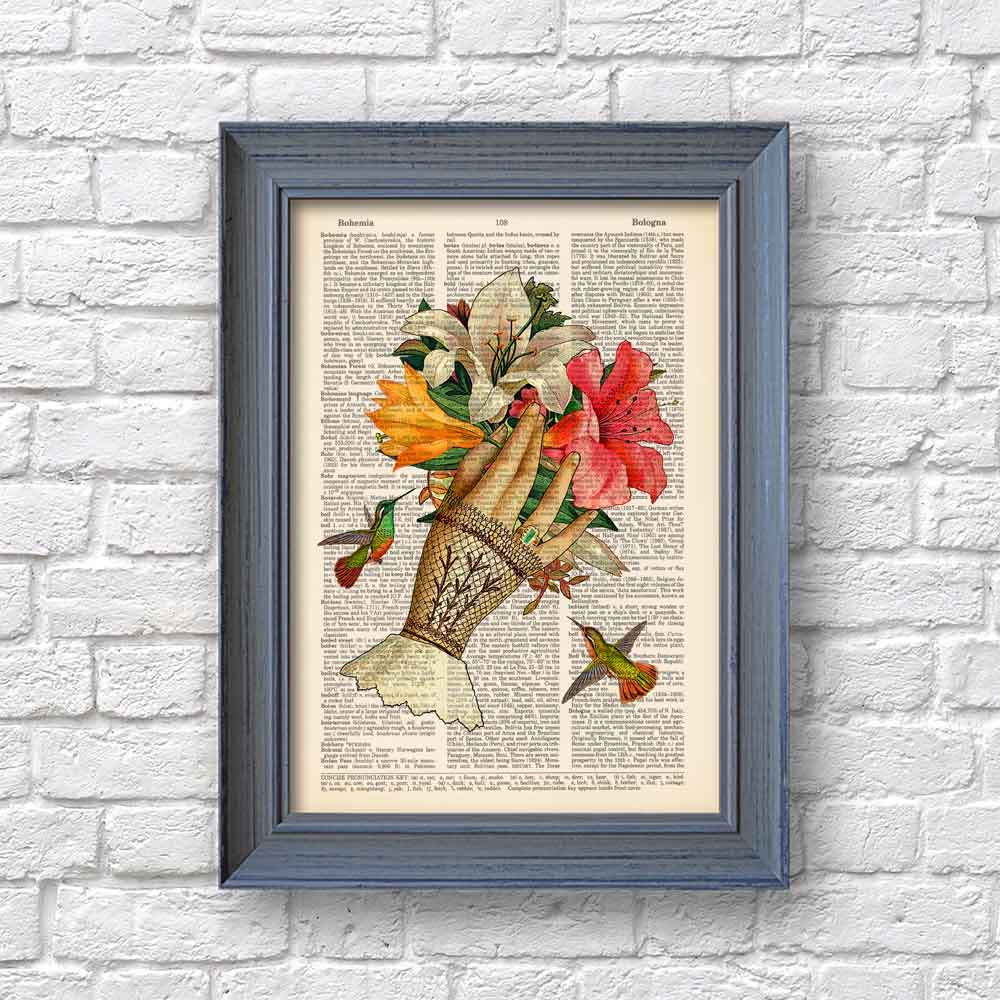 Hand with lilies art print S&G Studio