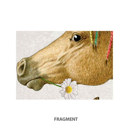 Horse and daisies art print S&G Studio fragment