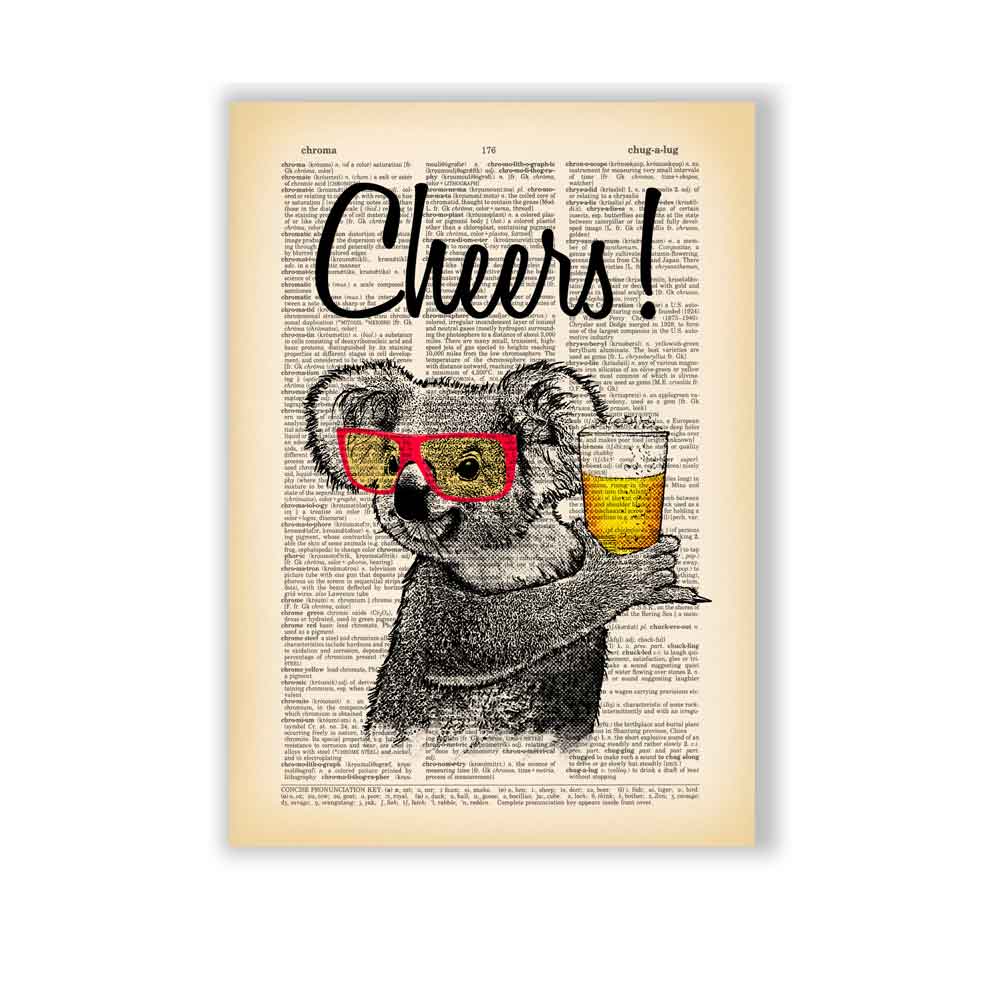 Koala with a glass of beer art print S&G Studio