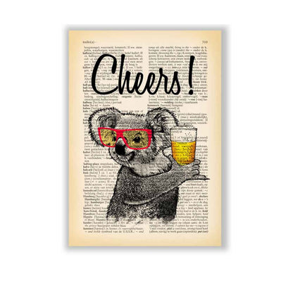 Koala with a glass of beer art print S&G Studio