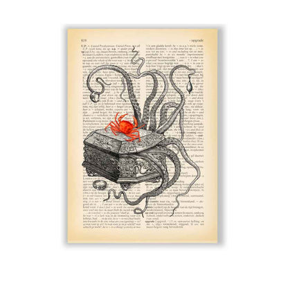 Octopus in jewellery box art print S&G Studio