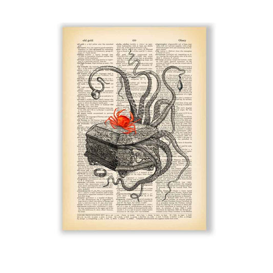 Octopus in jewellery box art print S&G Studio