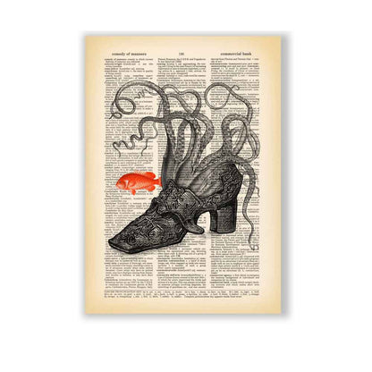 Octopus in shoe art print S&G Studio