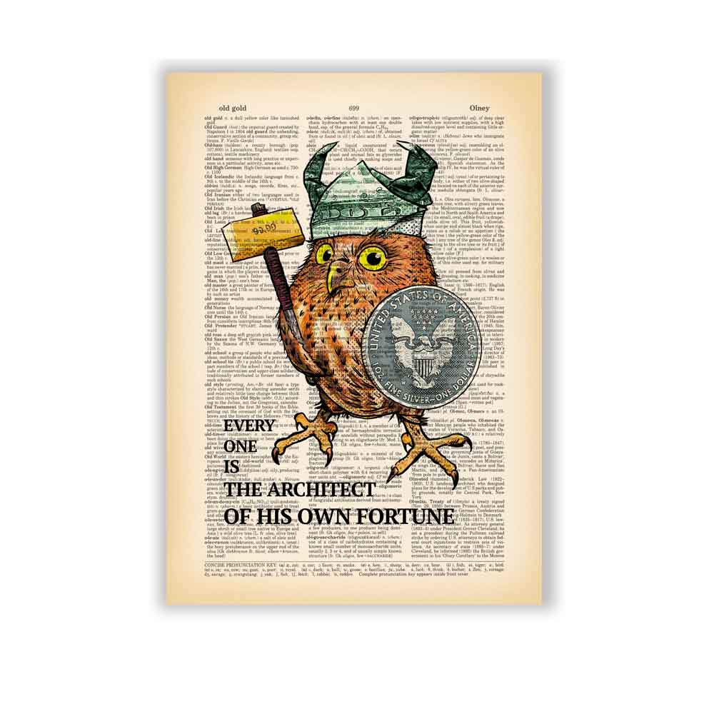 Owl Viking with quote art print S&G Studio