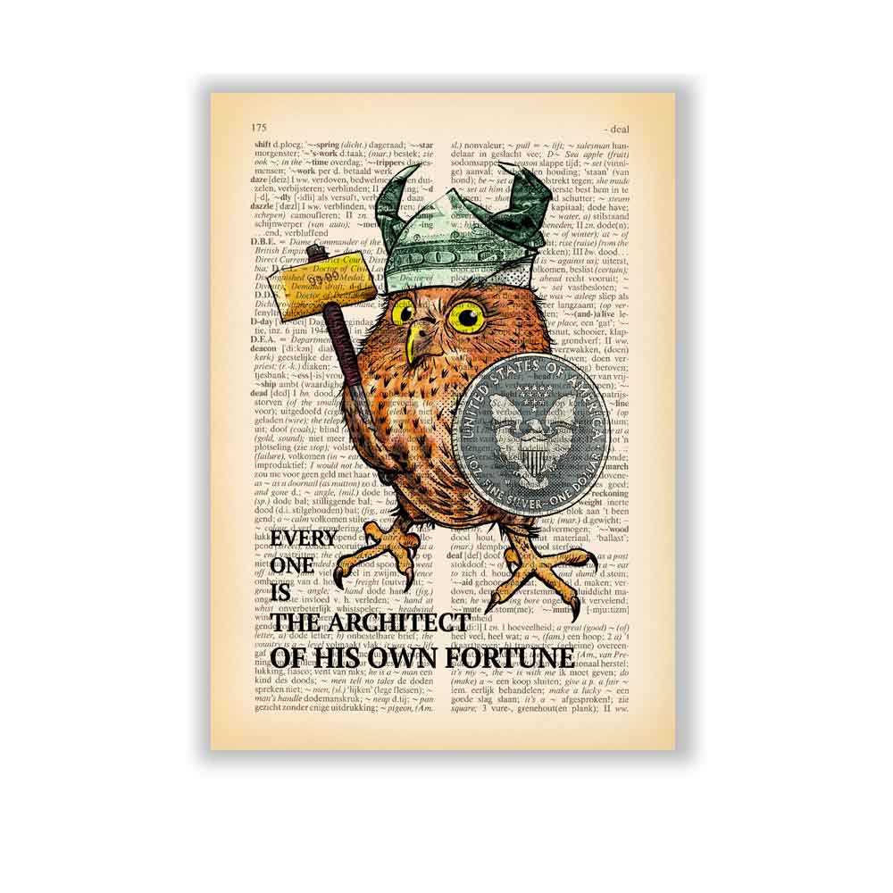 Owl Viking with quote art print S&G Studio